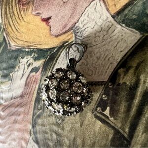 Vintage Rhinestone Elegant Silver Ball Pendant